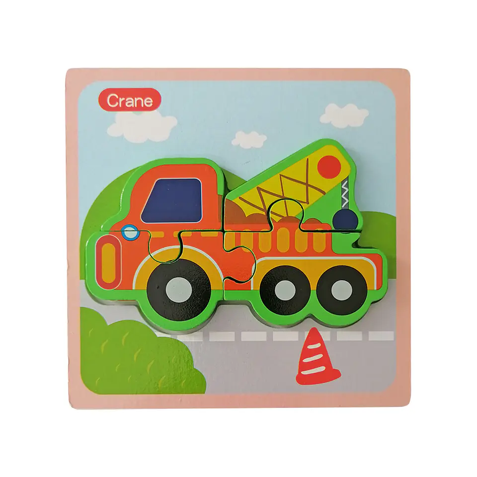 Puzzle Madera 4 Pcs - Camión Grúa 1