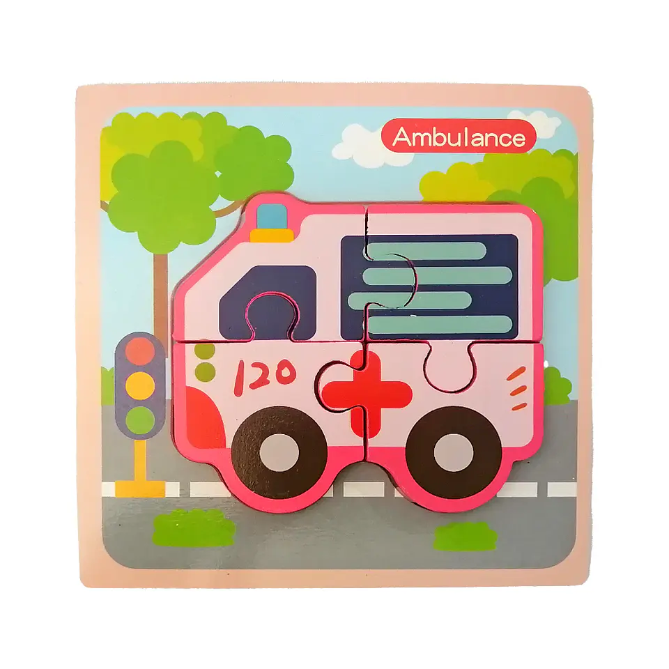 Puzzle Madera Ambulancia 5 Pcs 1