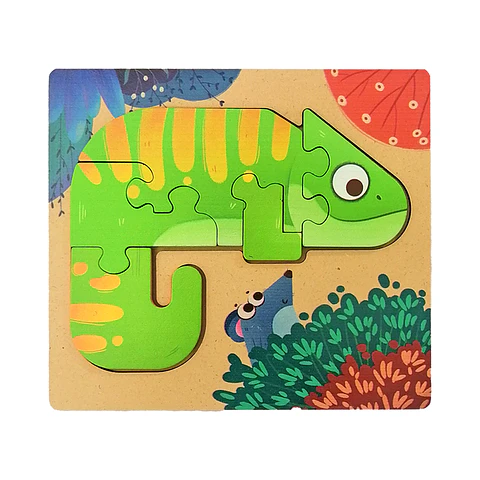 Puzzle de Madera 5 Pcs - Camaleón