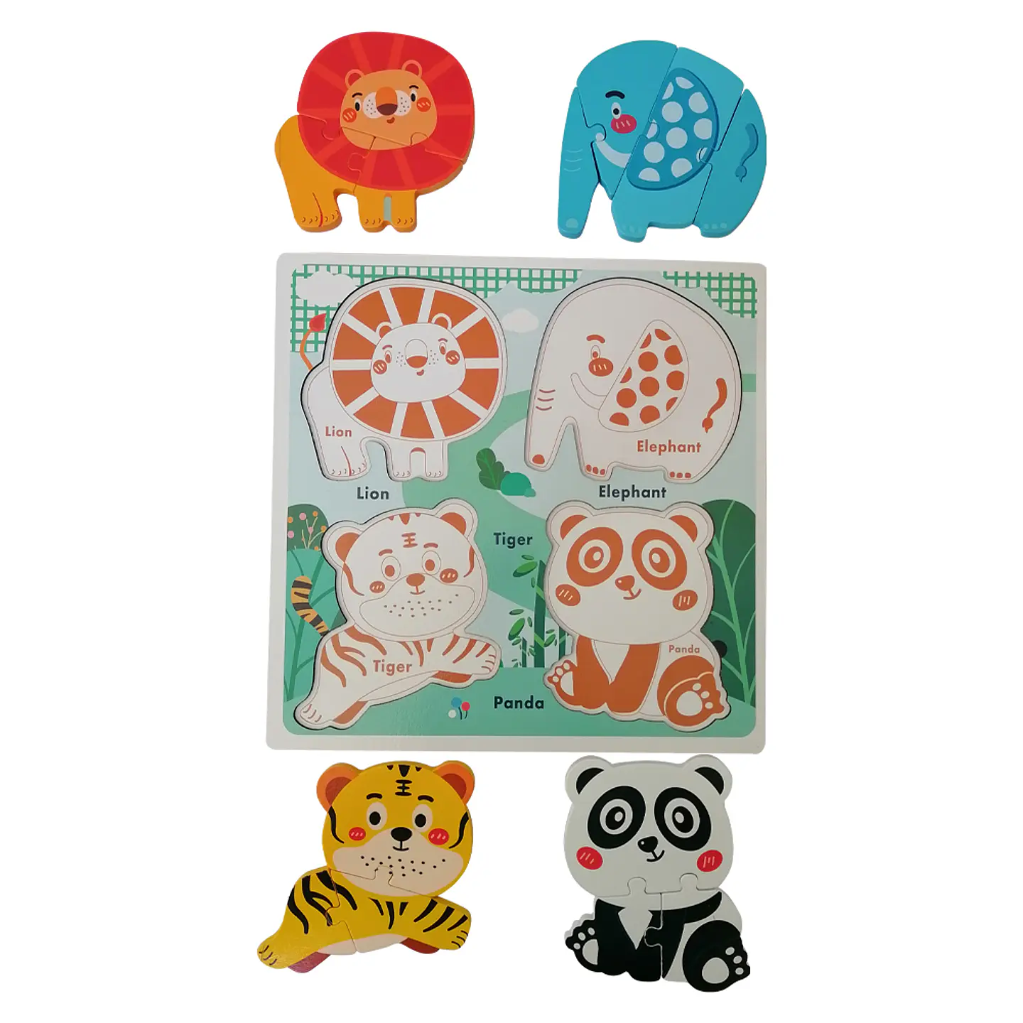 Panel de 4 Puzzles Animales de la Selva 1