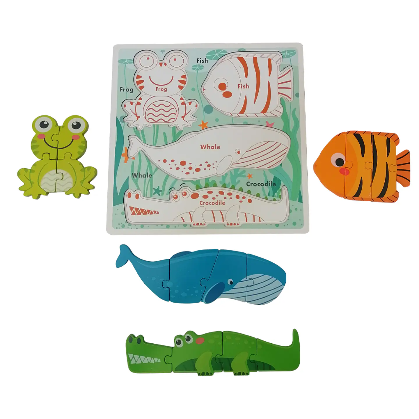 Panel de 4 Puzzles Animales Acuáticos 1