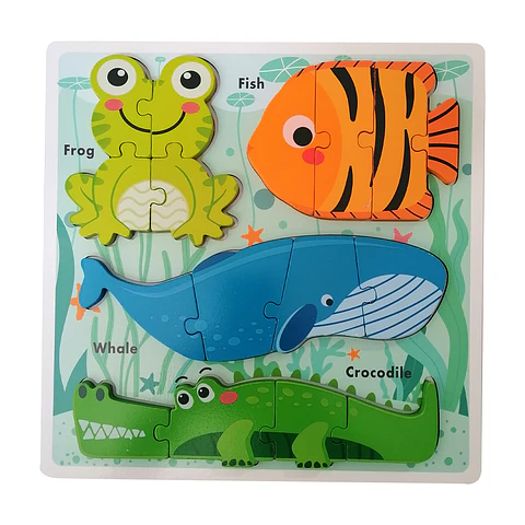 Panel de 4 Puzzles Animales Acuáticos