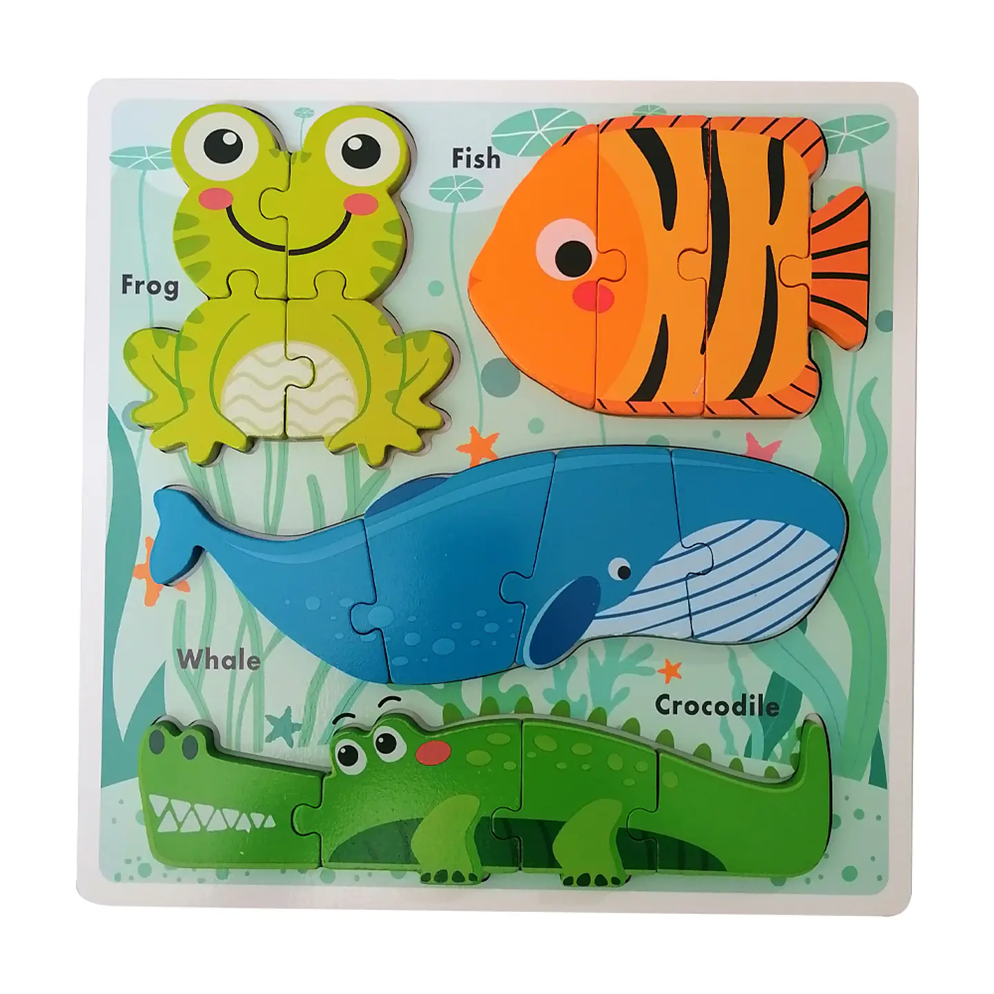 Panel de 4 Puzzles Animales Acuáticos 2