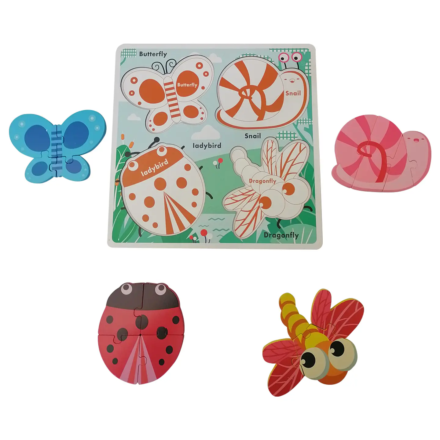 Panel de 4 Puzzles Animales invertebrados 1