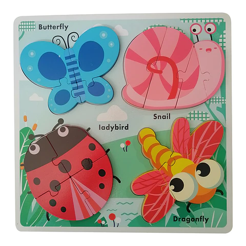 Panel de 4 Puzzles Animales invertebrados