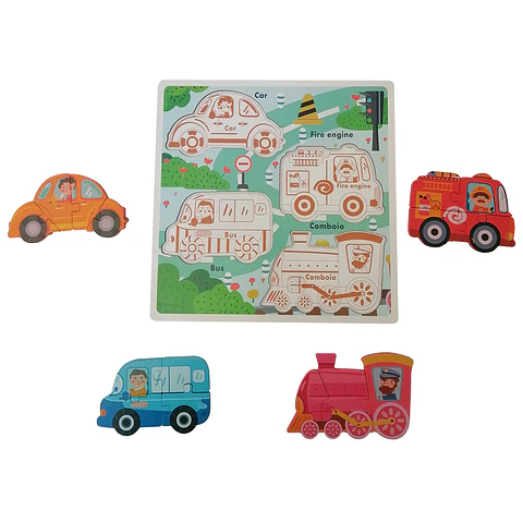 Panel de 4 Puzzles Transportes