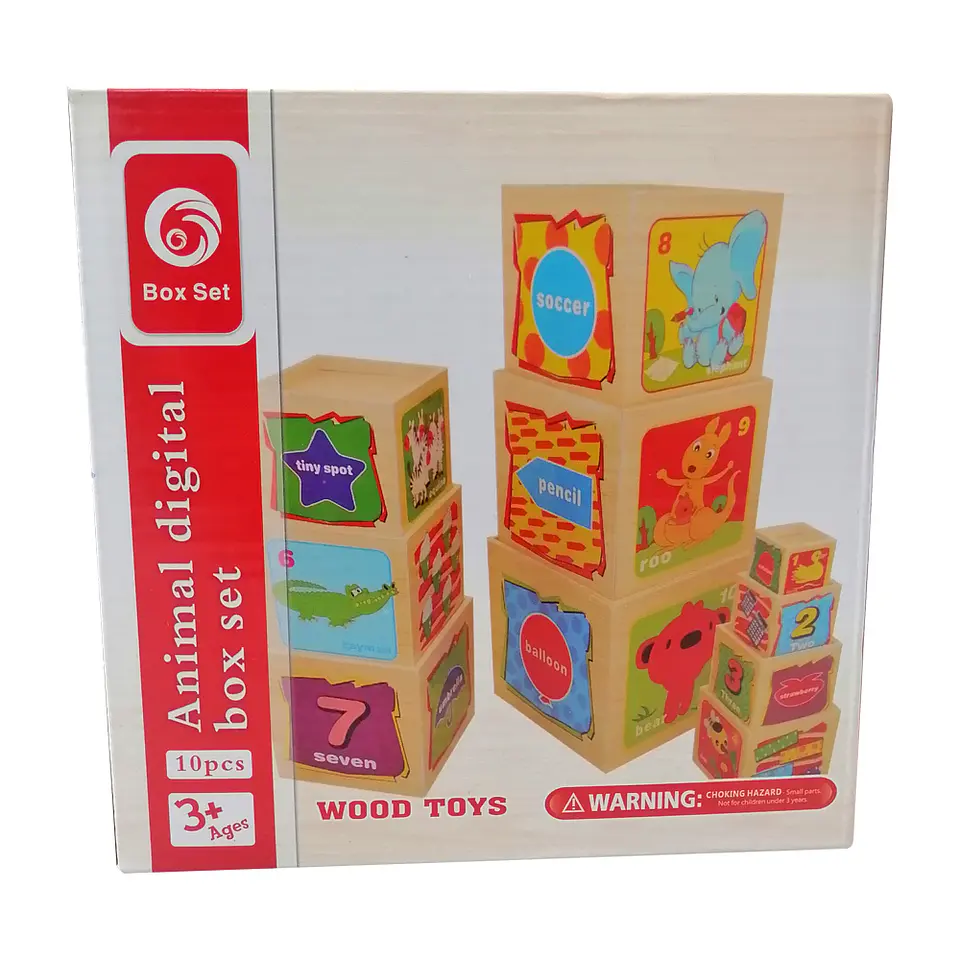 Set 10 Cajas de Madera Apilables 2