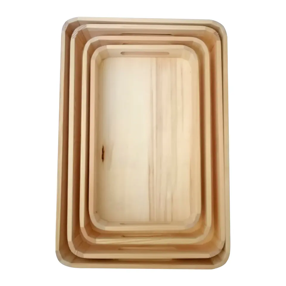 Set de 4 Bandejas de Madera 2