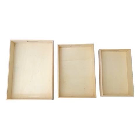 Set de 3 Bandejas de Madera