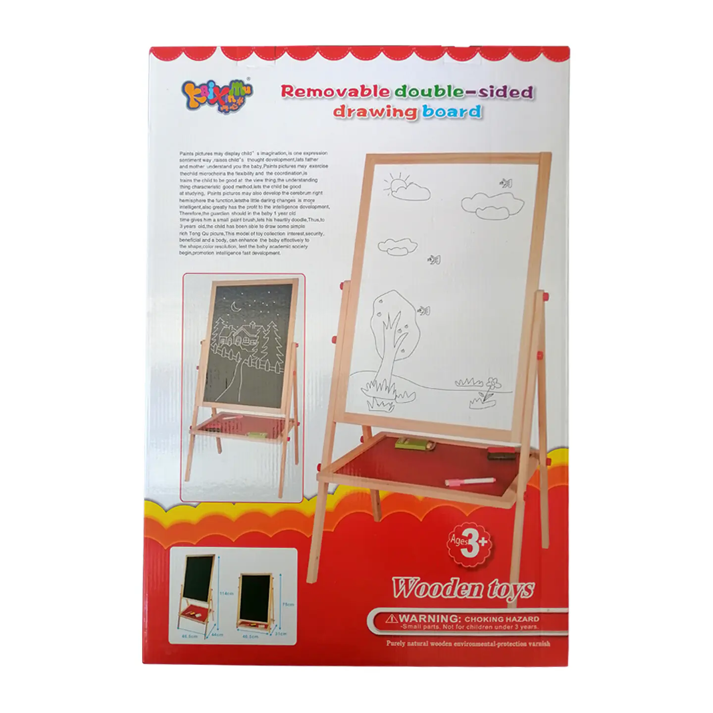 Pizarra Doble Cara 46x75 1