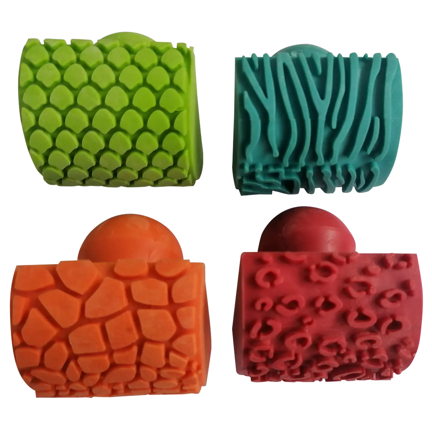 Set de 4 timbres de goma con mango Edukim  4