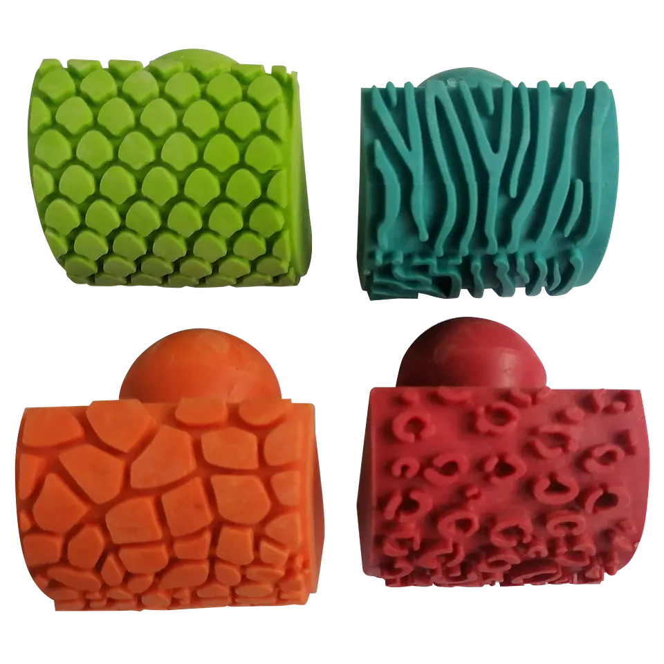 Set de 4 timbres de goma con mango Edukim  4