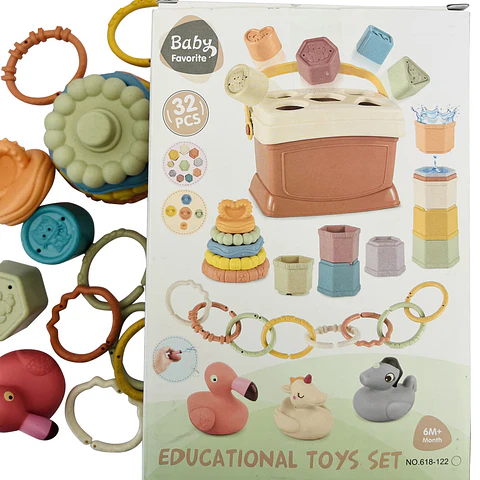 Balde Didáctico Encaje y Apilable 32pcs