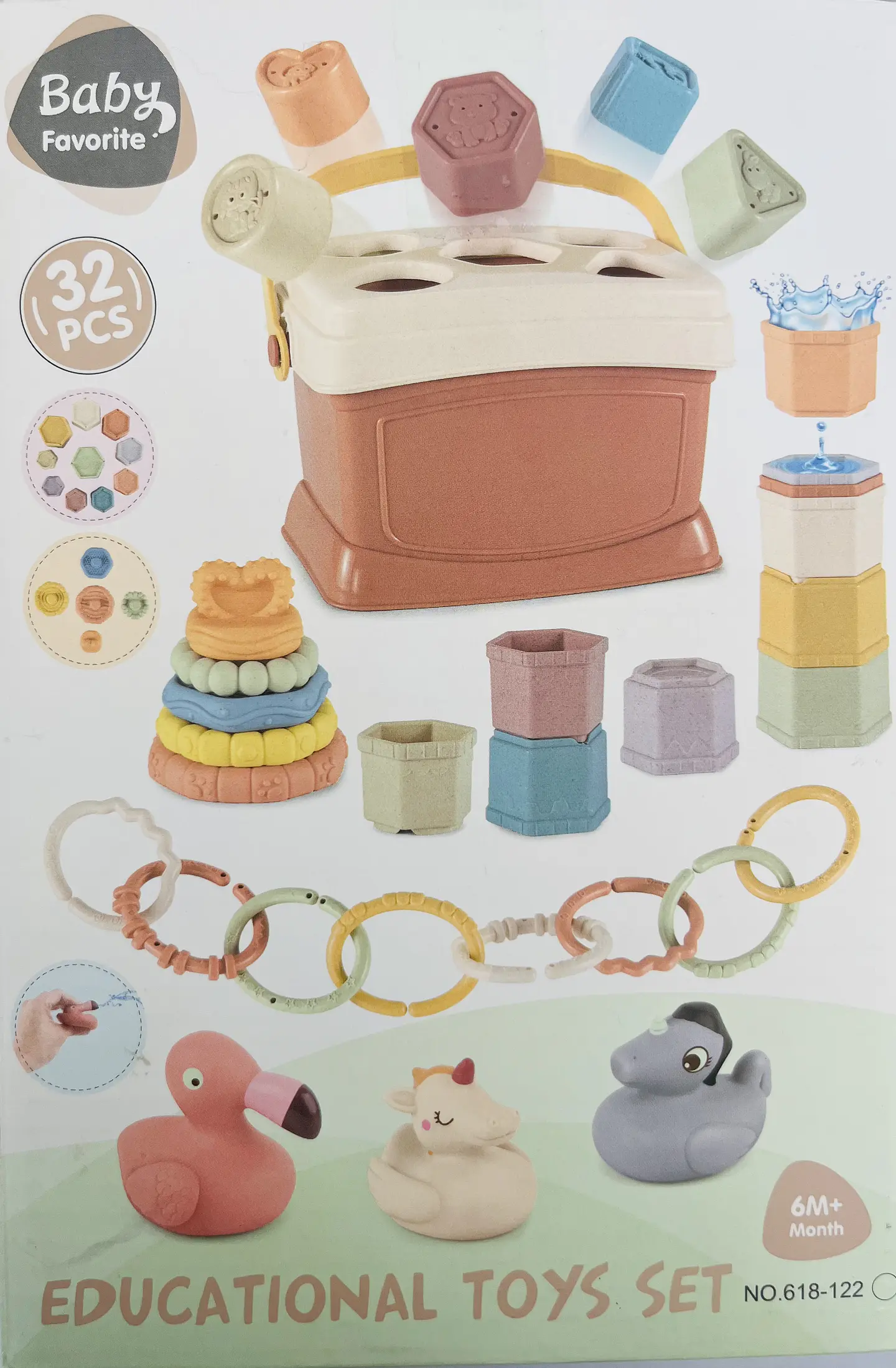 Balde Didáctico Encaje y Apilable 32pcs 3