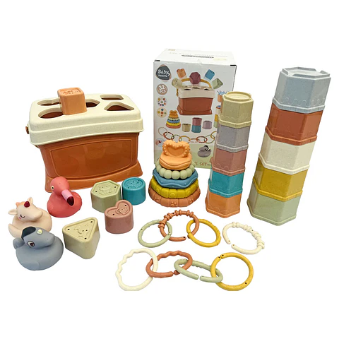Balde Didáctico Encaje y Apilable 32pcs