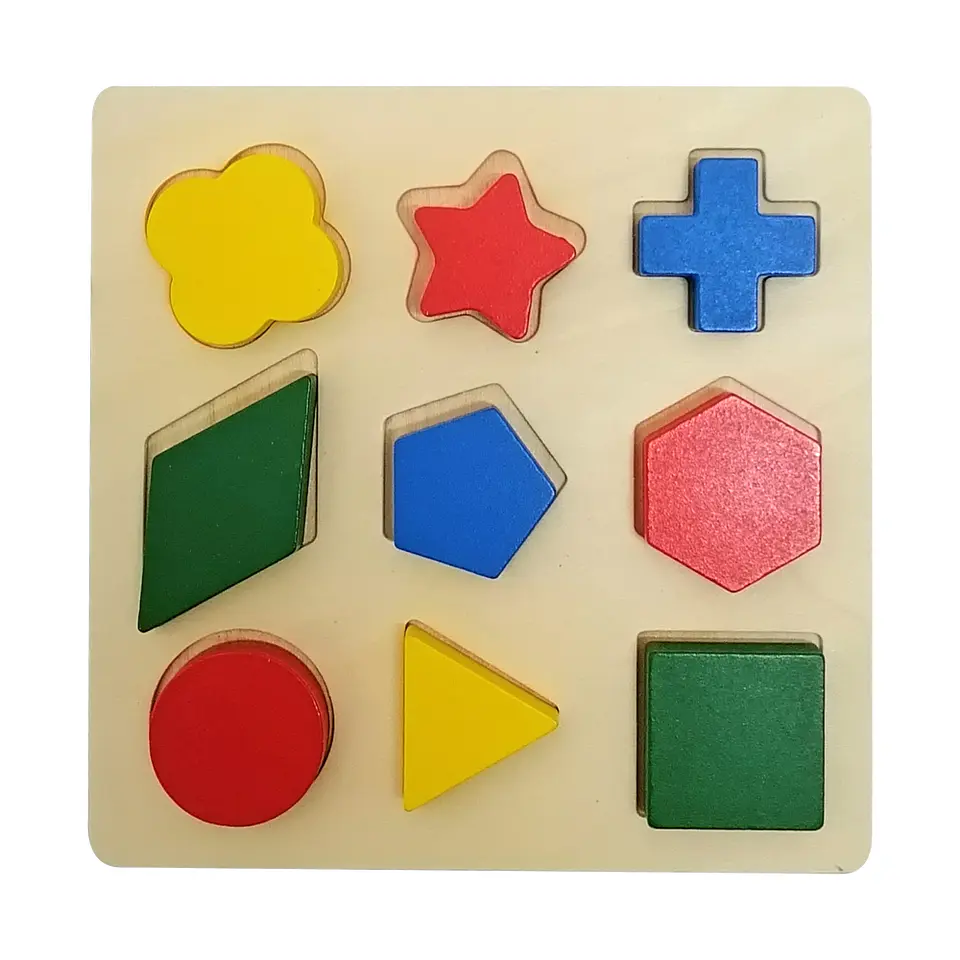 Encaje Madera Figuras Geométricas 18x18cm 1