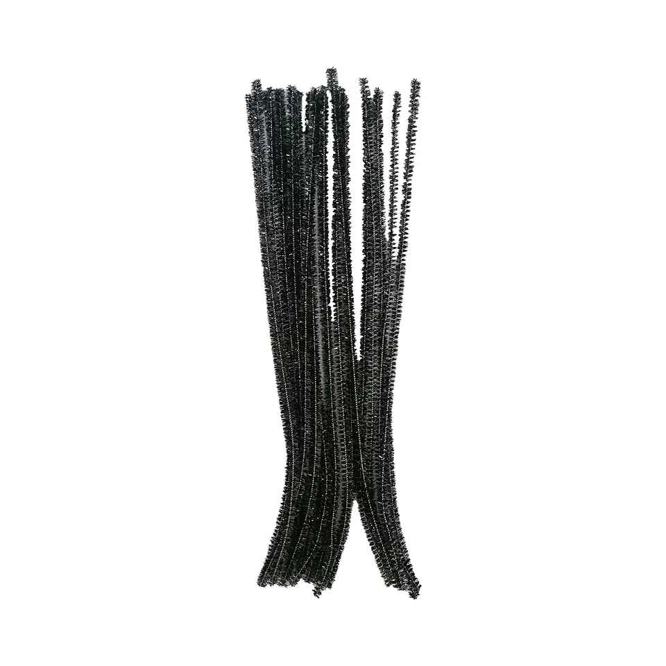 Limpiapipas Glitter Negra 20Un  1