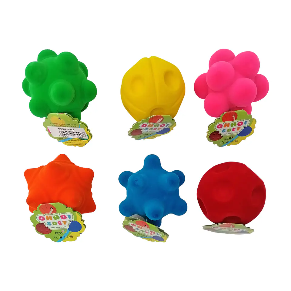 Set de 6 Pelotas Sensoriales de Caucho Natural 1