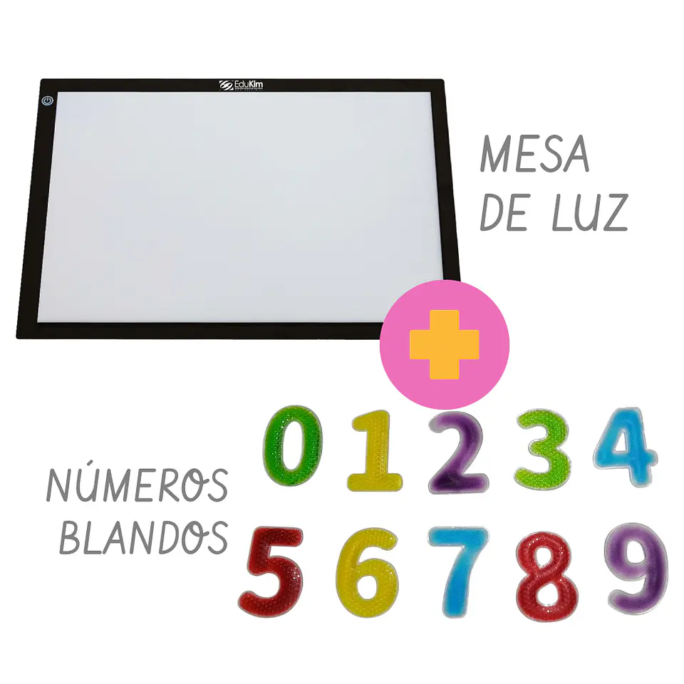 Pack Mesa de Luz Montessori + Números con Texturas 1