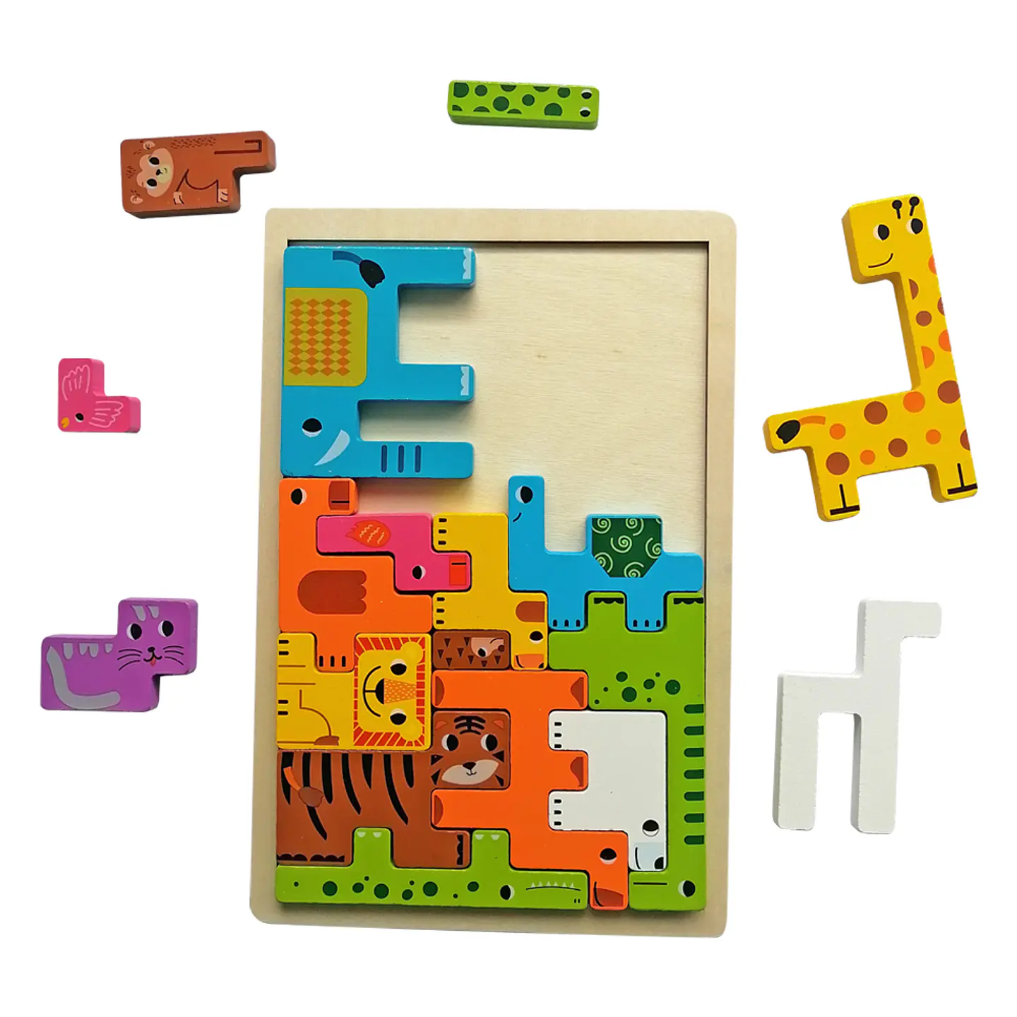 Tetris de Madera Animales de la Selva 1