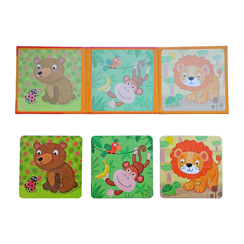 Set de 3 Puzzles Magnéticos 9, 12, 16 Pcs