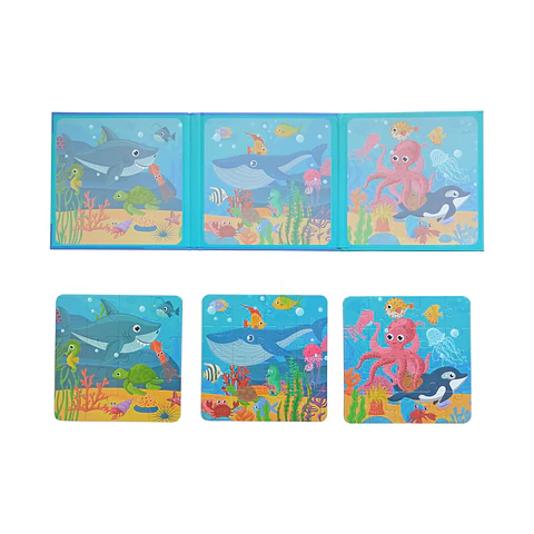 Set de 3 Puzzles Magnéticos 12, 16, 20 Pcs