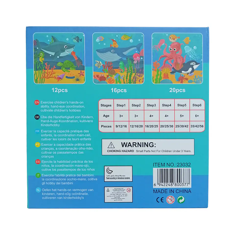 Set de 3 Puzzles Magnéticos 12, 16, 20 Pcs 2