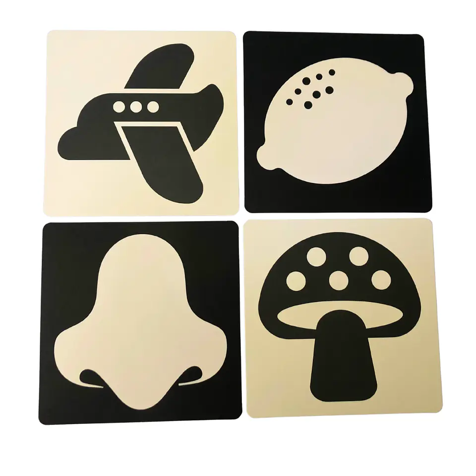 Tarjetas de Estimulación Visual Blanco y Negro De 0 a 3 Meses 1
