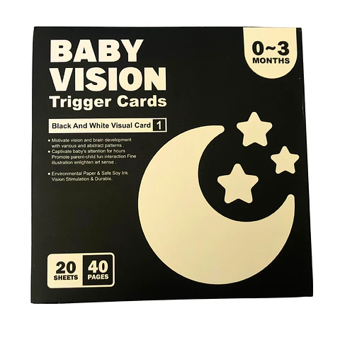 Tarjetas de Estimulación Visual Blanco y Negro De 0 a 3 Meses