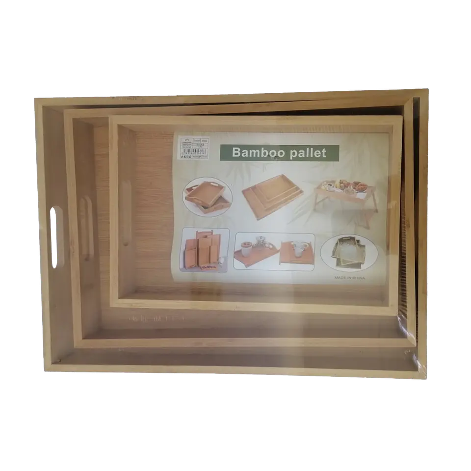 Set de 3 Bandejas de Bamboo 1