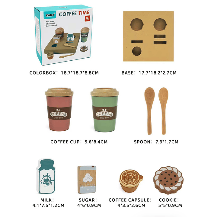 Set para Cafecito de Madera 4