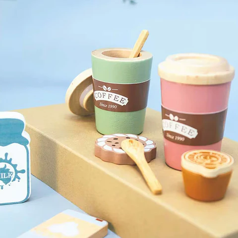 Set para Cafecito de Madera