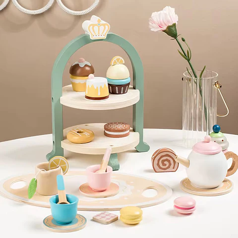 Set de Té y Cupcakes de Madera