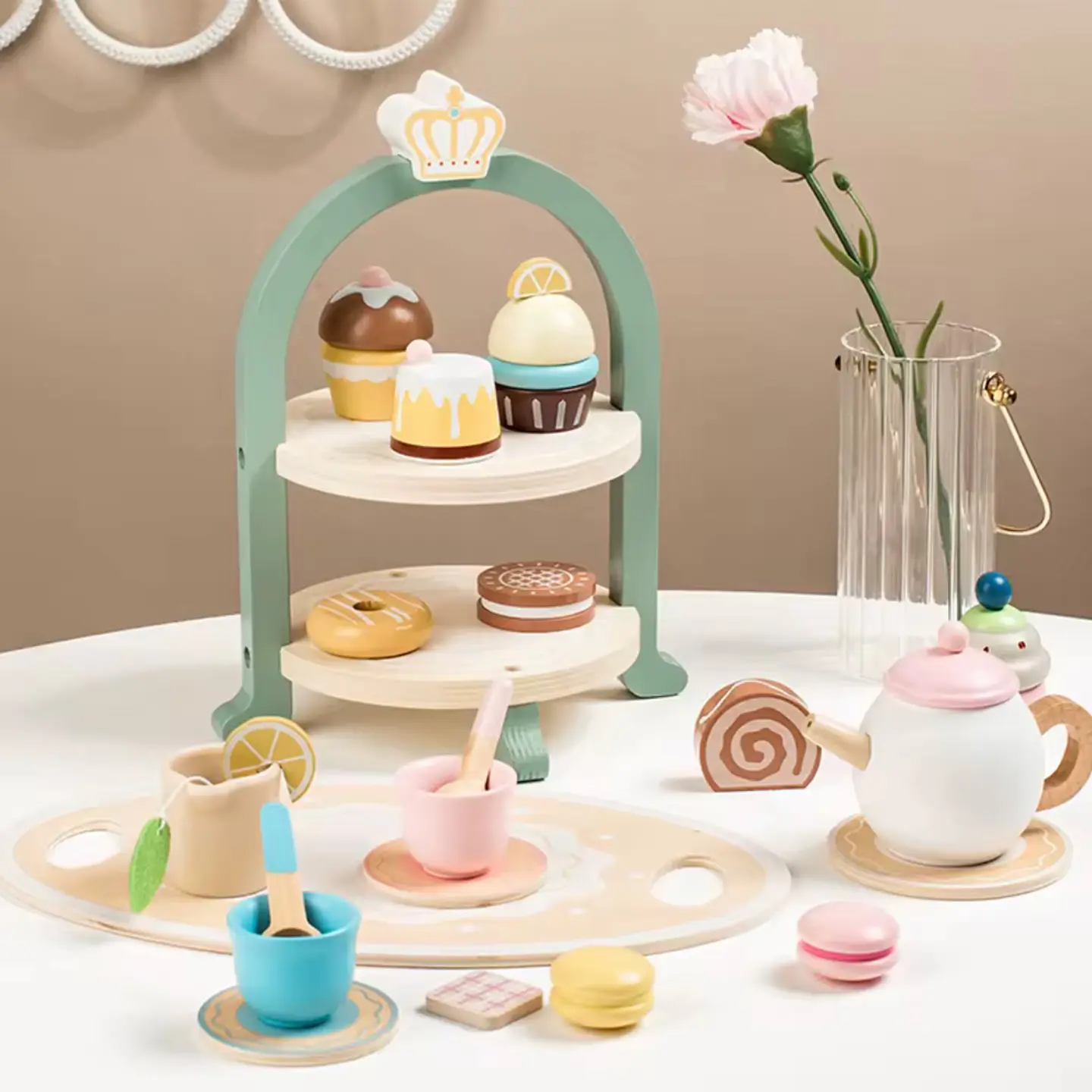 Set de Té y Cupcakes de Madera 1