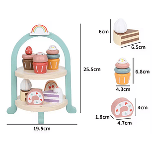 Exhibidor de Pastelito de Madera