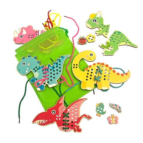 Dinosaurios para Enhebrar 12 Piezas