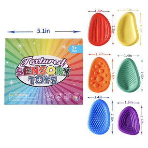 Set De 6 Piedras Con Texturas Sensoriales