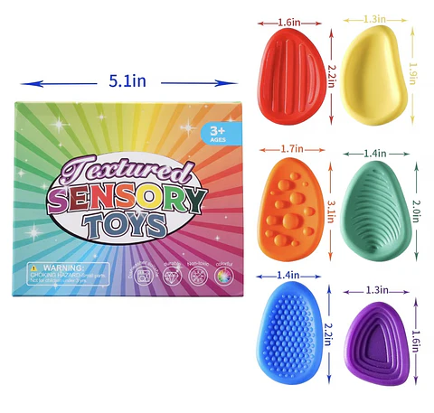 Set De 6 Piedras Con Texturas Sensoriales