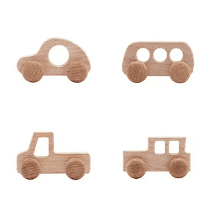 Set Autos de Madera Natural Montessori