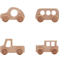 Set Autos de Madera Natural Montessori - Miniatura 1