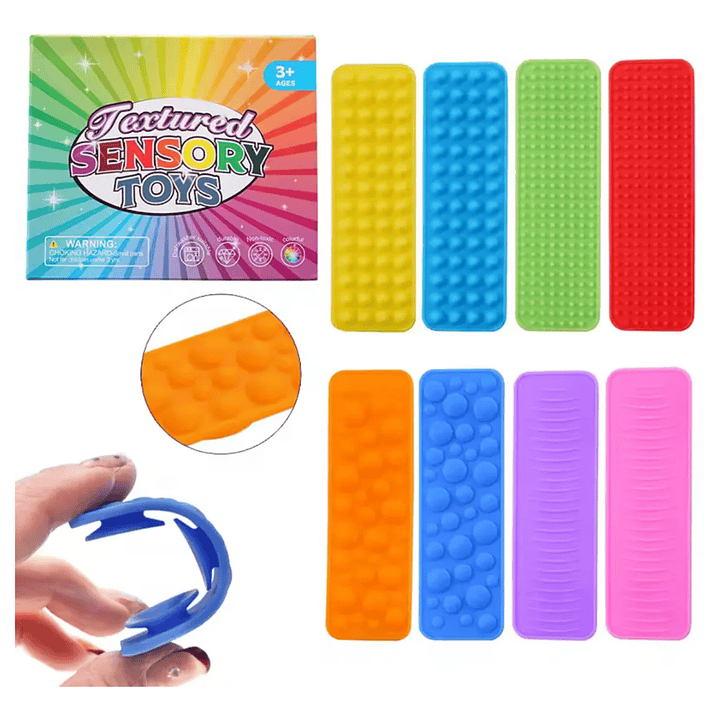 Kit Sensorial De 8 Piezas Antiestrés Con Ventosas Y Texturas 1