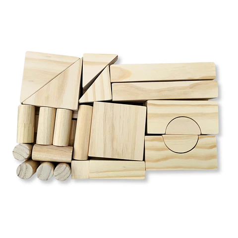 Bloques Construcción Madera 64 Pcs