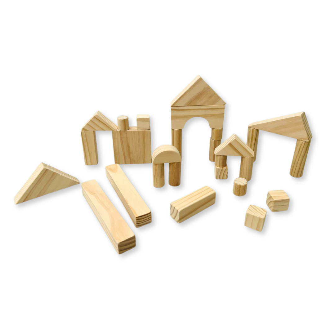 Bloques Construcción Madera 64 Pcs