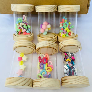 Kit Sonajeros y Agitadores de Madera 6 pcs