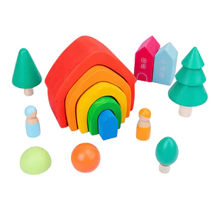 Set de Casas con Árboles Montessori 