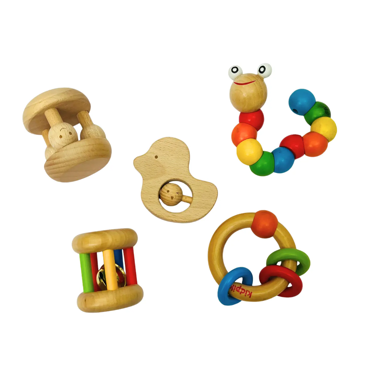 Set Sonajeros Bebé 5pc de Madera 1