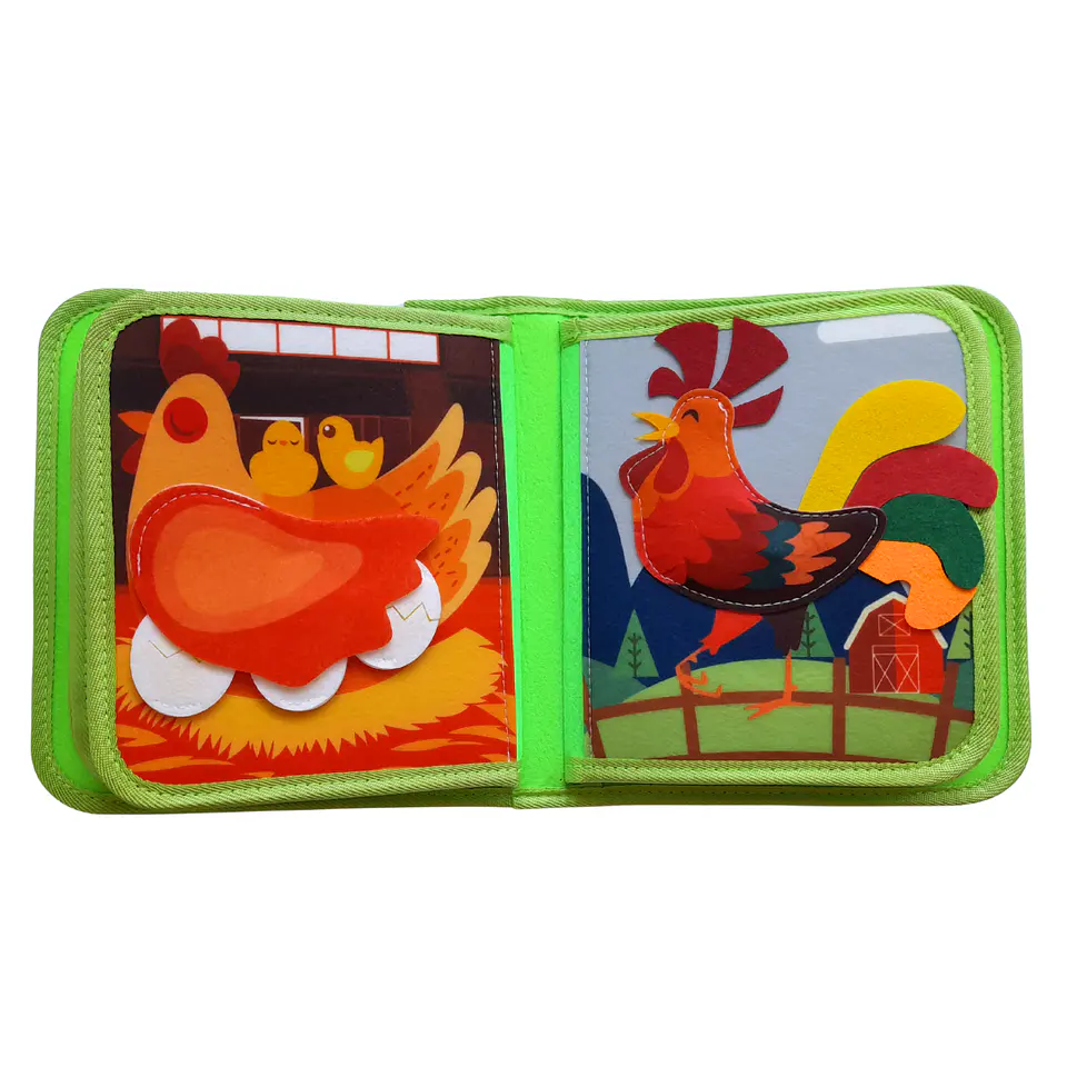 Libro Sensorial de Tela Diseño Granja  3
