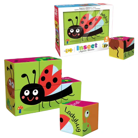 Puzzle Cubos Insectos 6 pzs 