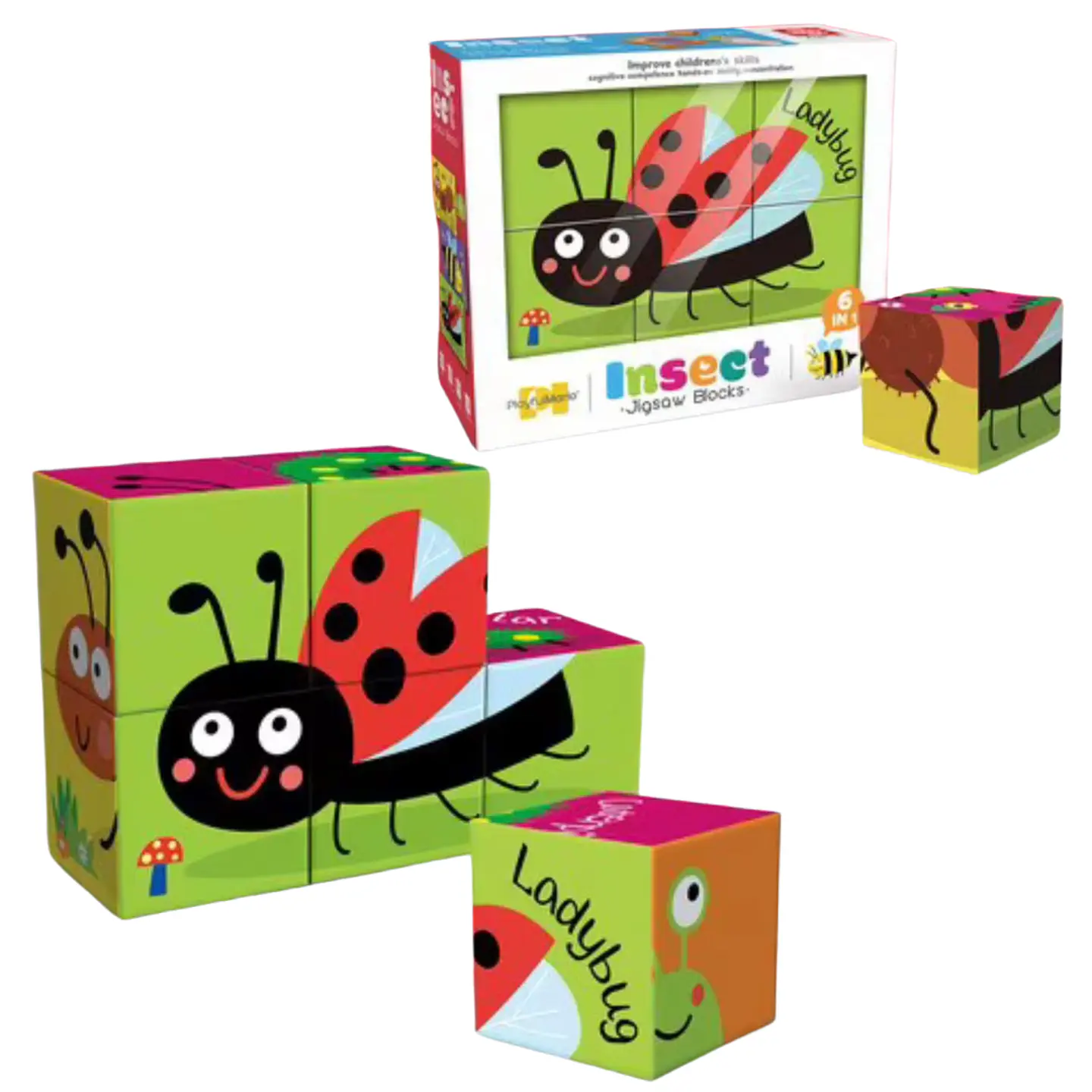 Puzzle Cubos Insectos 6 pzs  1