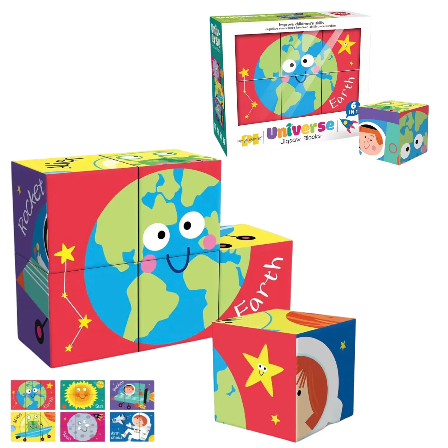 Puzzle Cubos Universo 6 pzs  1